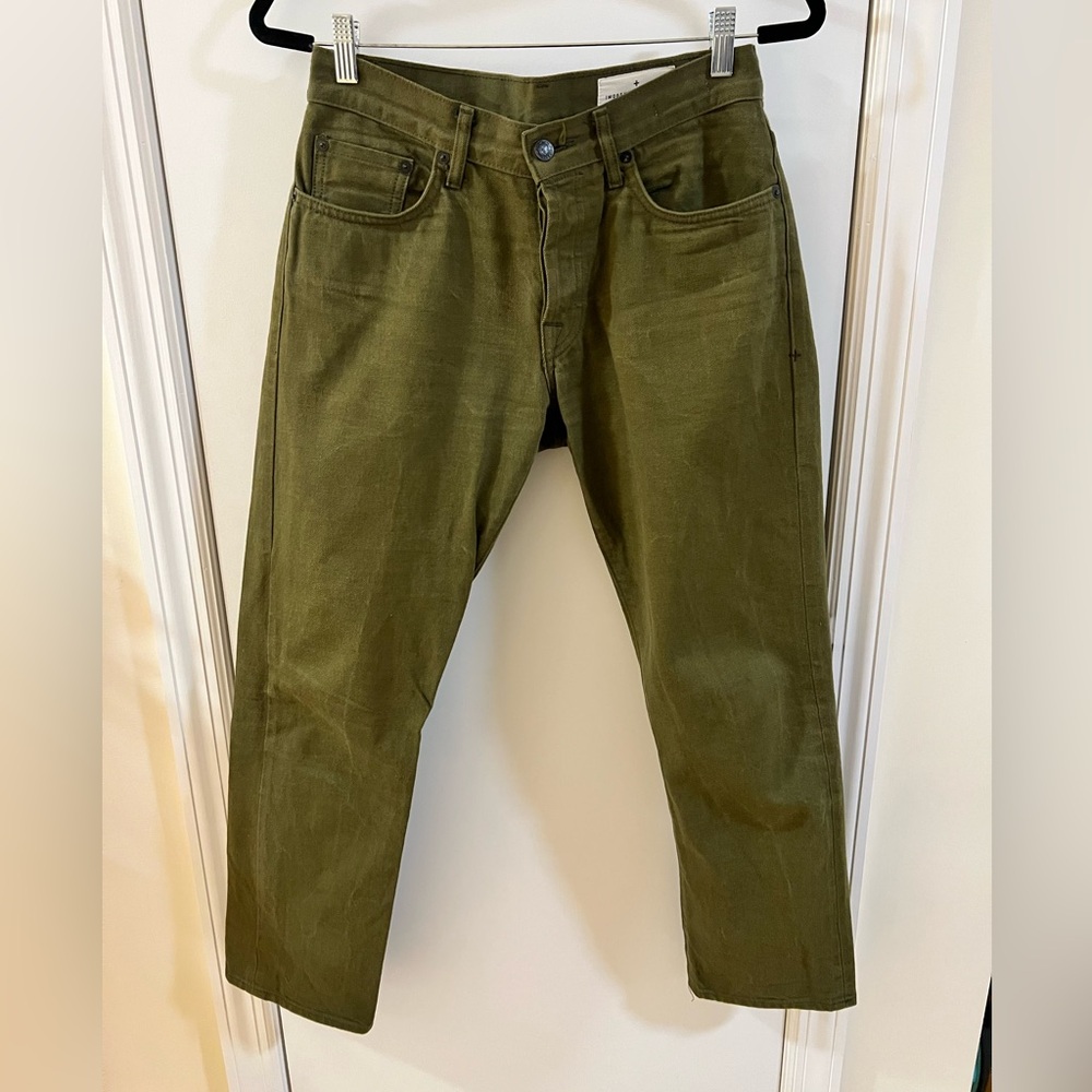Imogene + Willie Barton Slim Olive Green Jeans, 29